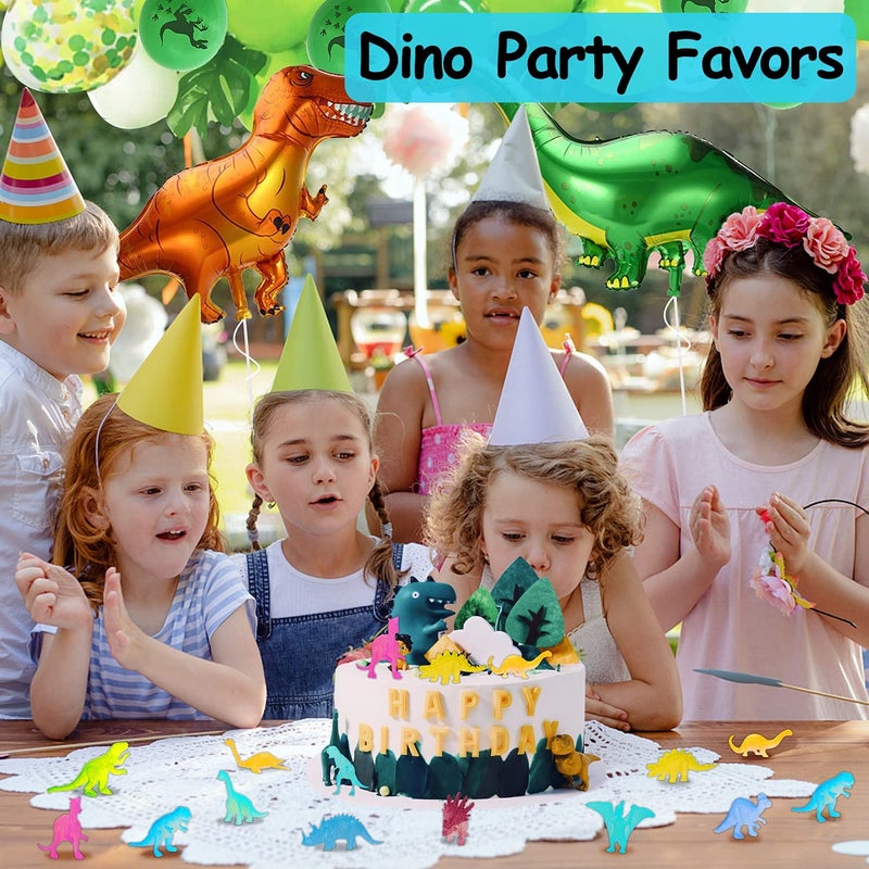 AugToy 48Pcs Glow in Dark Mini Dinosaur Figures Birthday Party Favors Supplies Dino Cupcake Toppers Goodie Bags Stuffers Pinata Filler Classroom Prizes Treasure Toy Class Valentines Day Gifts Kid Boy Girl - Image 5