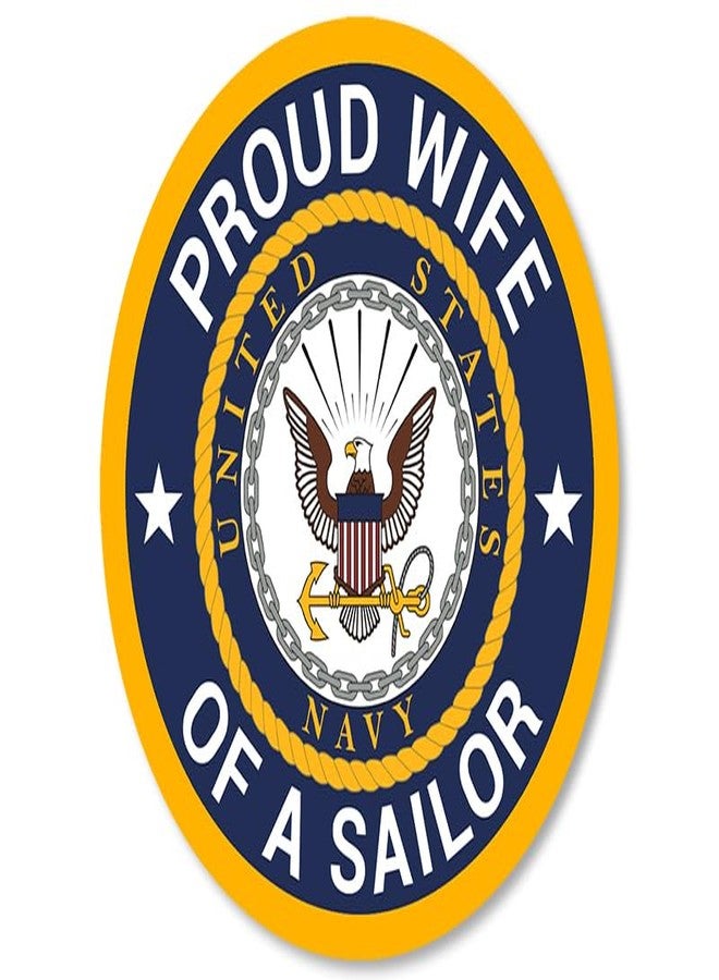 AV Round Proud Wife of A Sailor Sticker (Navy Naval Vinyl Decal United States Logo for Car, Truck, Laptop (3 inch) USN Licensed - Image 2