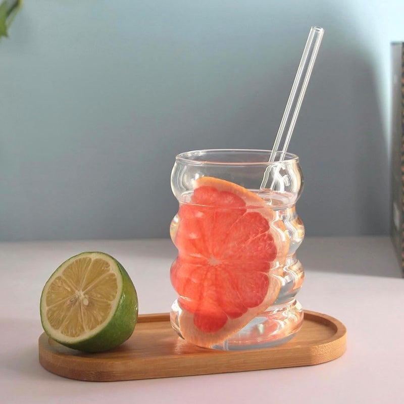 SAINTSLAVE SAINTSLAVE Drinking Glass with Glass Straw Bubble Glass Beer Glass Cups Tumbler for Cold Coffee Smoothies Juice Soda Any Drink and Any Occasion Iced Coffee Glasses for Cocktails Coffee Soda  - Image 3