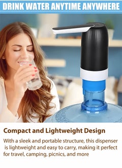 Toshionics Automatic Water Dispenser Pump for 20 Liter Bottles USB Rechargeable Electric Water Pump with Removable Spout One-Touch Operation Portable Water Dispenser for Home Office Kitchen Camping and Travel Universal Fit for 5-Gallon Water Jugs  - Image 4