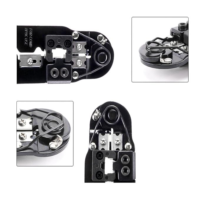 XIKKART Wire Stripper Tool, crimping tool kit, heavy duty, Cutting, Striping, Networking Wire Tool Kit, Ratcheting Wire Crimper Tool for 8P8C rj45, Tool Kit, (crimping tool rj45, HT-210C) - Image 5