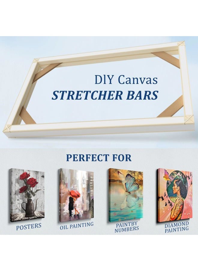 ART 4pcs DIY Wooden Canvas Stretcher Bars Canvas Frame Kit for Gallery Wraps – Sturdy Solid Wood Bars for Oil Paintings, Gallery, Posters, Diamond Painting, Home Studio Wall Decor - Image 3