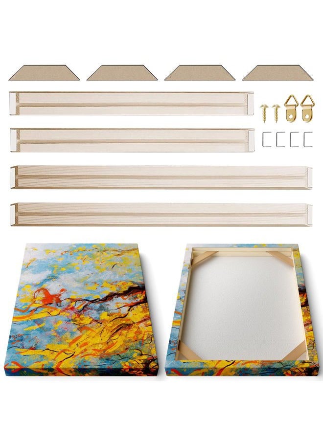 ART 4pcs DIY Wooden Canvas Stretcher Bars Canvas Frame Kit for Gallery Wraps – Sturdy Solid Wood Bars for Oil Paintings, Gallery, Posters, Diamond Painting, Home Studio Wall Decor - Image 1