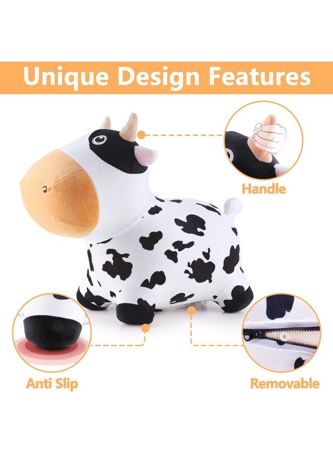 iPlay, iLearn iPlay, iLearn Bouncy Pals Dairy Cow Hopping Horse, Plush Inflatable Animal Hopper, Indoor n Outdoor Ride on Jumping Bounce Toys, Birthday Gift for 18 Months 2 3 4 5 Year Old Kids Toddlers Boys Girls  - Image 3