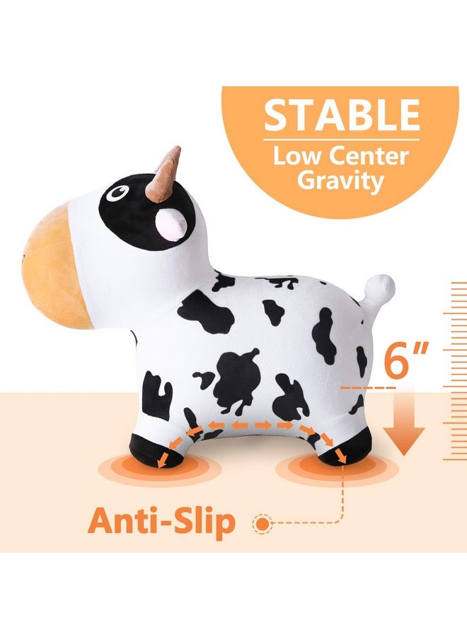 iPlay, iLearn iPlay, iLearn Bouncy Pals Dairy Cow Hopping Horse, Plush Inflatable Animal Hopper, Indoor n Outdoor Ride on Jumping Bounce Toys, Birthday Gift for 18 Months 2 3 4 5 Year Old Kids Toddlers Boys Girls  - Image 5