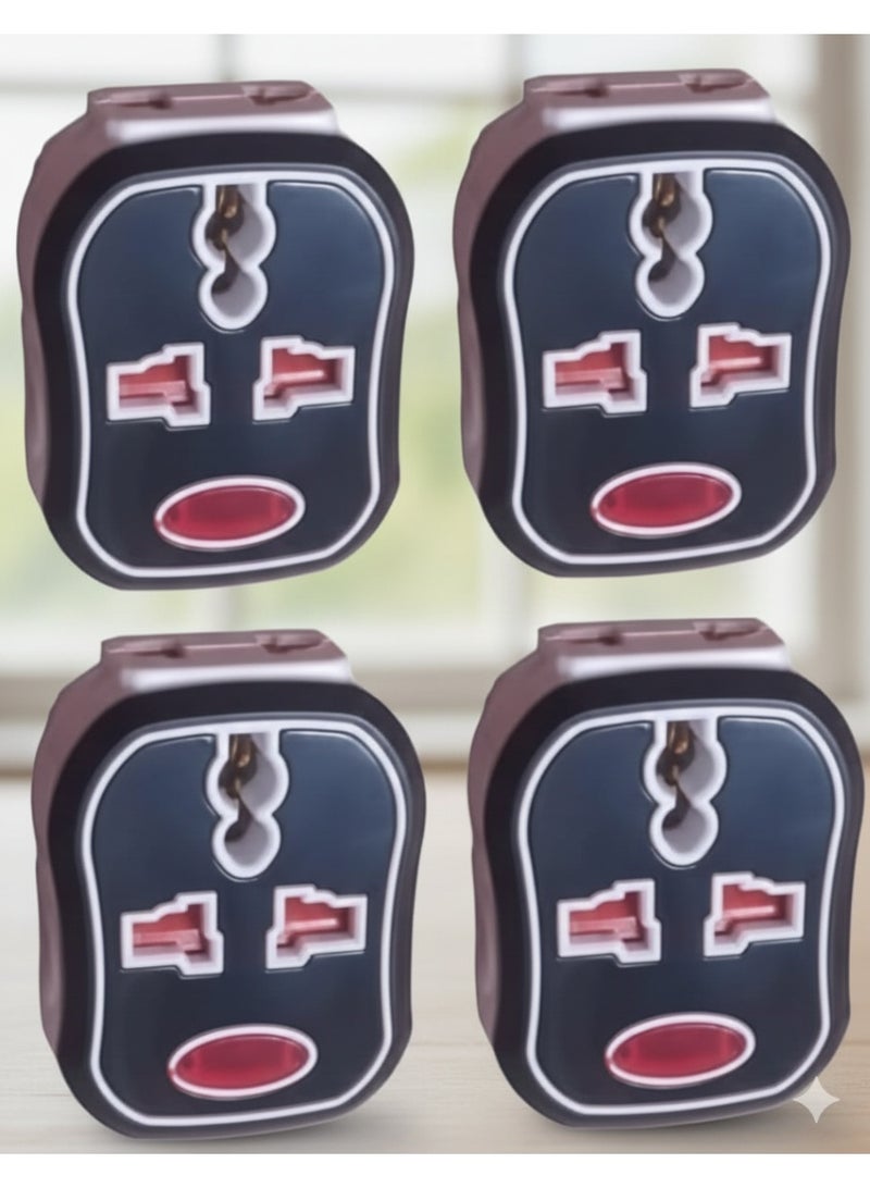 Universal power adapters, 4-piece set, 3-to-2-prong plug