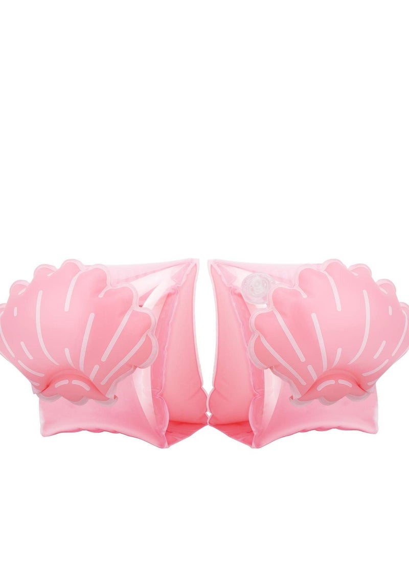Y&D Children'S Swimming Floats, Inflatable Arm Band Water Sports Learning Cartoon Shell Appearance Wings Training Aids (Pink, 1 Pair)  - Image 1