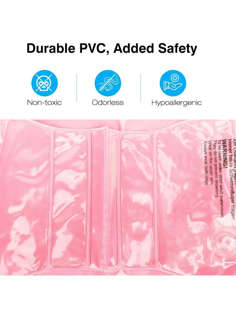 Y&D Children'S Swimming Floats, Inflatable Arm Band Water Sports Learning Cartoon Shell Appearance Wings Training Aids (Pink, 1 Pair)  - Image 5