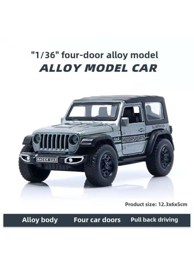 1:36 Alloy Sports Car Off-road Vehicle Model Children Boy Toy Car Back Force Door Car Ornaments Blind Box Wholesale-Color:Mu Hard Top Silver Gray - Image 1