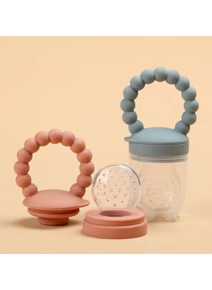 2 baby Fruit Feeders + 2 Silicone baby Finger Toothbrushes – Safe baby feeding set for introducing Fruits & Baby Oral care – Feeder and Toothbrush for infant/ toddler - Image 5