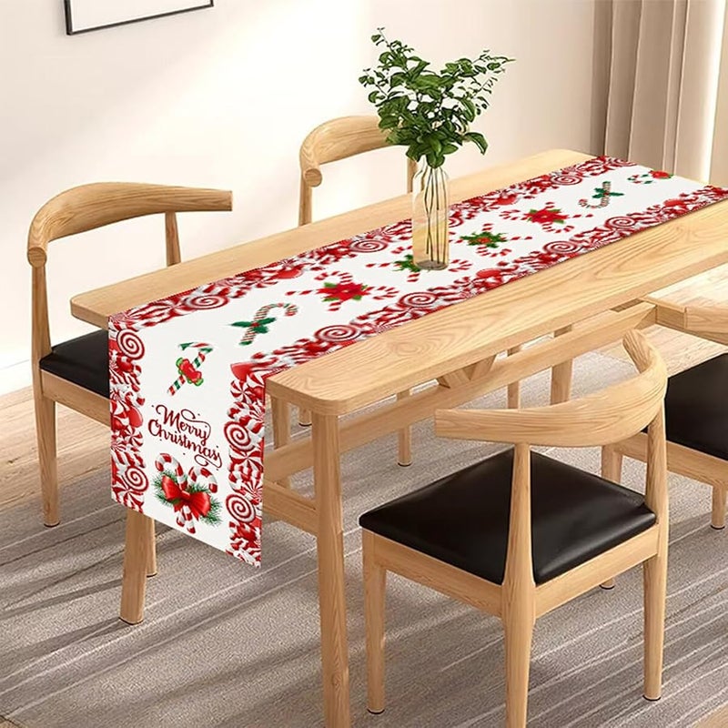 غطاء طاولة الكريسماس قابل للغسل زينة مزرعة مفرش طاولة الطعام عطلة سعيدة - Image 3