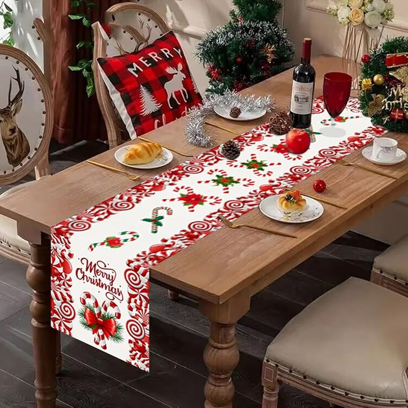غطاء طاولة الكريسماس قابل للغسل زينة مزرعة مفرش طاولة الطعام عطلة سعيدة - Image 4
