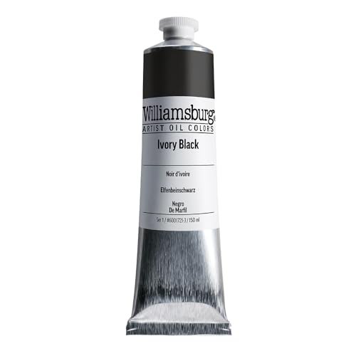Williamsburg Artist Oil Colors by GOLDEN, Ivory Black, 150 ml tube, Professional Oil Paint, Semi-Opaque - Image 1
