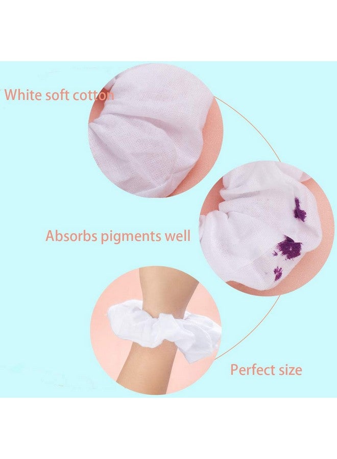 RJMBMUP 10 Pack White Cotton Scrunchies For Tie Dye Hair Elastic Hair Ties Pony Tail Holder For Party - Image 4