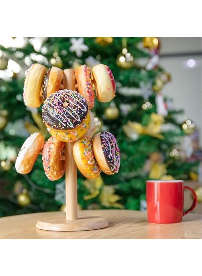 TRASSLE Bamboo Coffee Mug Tree,Mug Rack, Coffee Cup Holder for Countertop, Wooden Coffee Cup Holder Stand, Coffee Mug Holder with 6 Hooks - Image 5