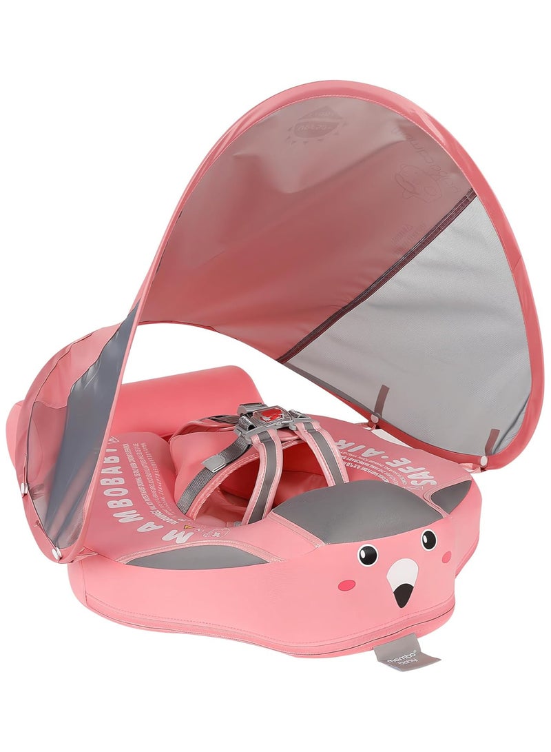 TOMSHOO Baby Pool Float with Canopy Baby Swim Float Inflatable Swimming Ring with Adjustable Sun Protection Canopy Toddler Floaties with Seat and Handle Water Toys for Age 6-36 Months - Image 1