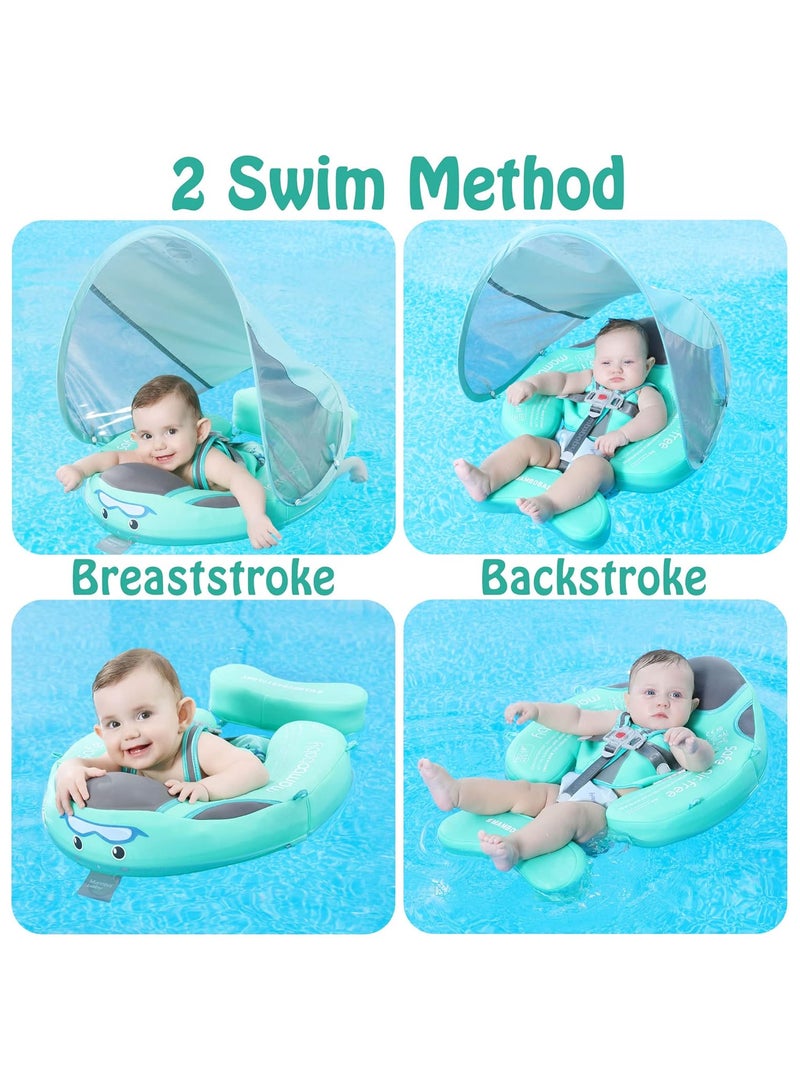 TOMSHOO Baby Pool Float with Canopy Baby Swim Float Inflatable Swimming Ring with Adjustable Sun Protection Canopy Toddler Floaties with Seat and Handle Water Toys for Age 6-36 Months - Image 5