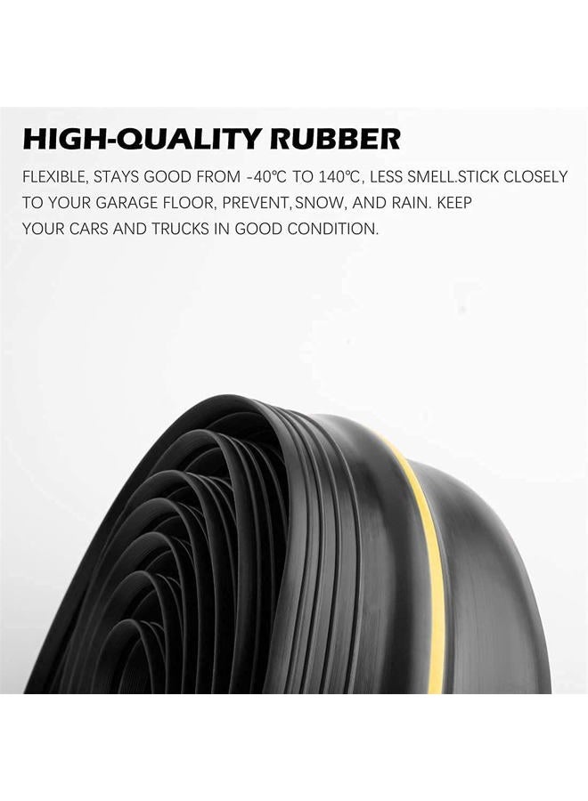 Papillon Universal Garage Door Bottom Threshold Seal Strip,Weatherproof Rubber DIY Weather Stripping Replacement, Not Include Sealant/Adhesive (20Ft, Black) - Image 2