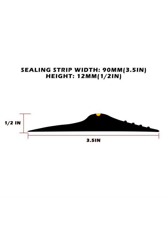 Papillon Universal Garage Door Bottom Threshold Seal Strip,Weatherproof Rubber DIY Weather Stripping Replacement, Not Include Sealant/Adhesive (20Ft, Black) - Image 4