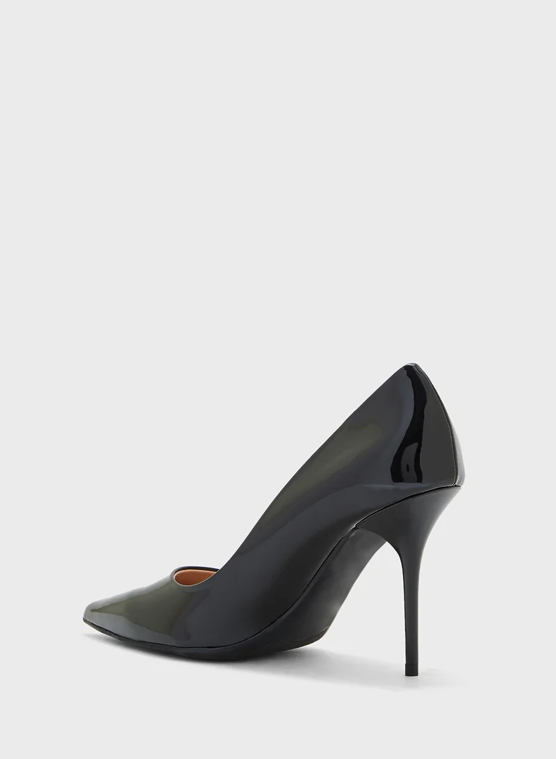 Love Moschino Pointed Toe Mid Heel Pumps