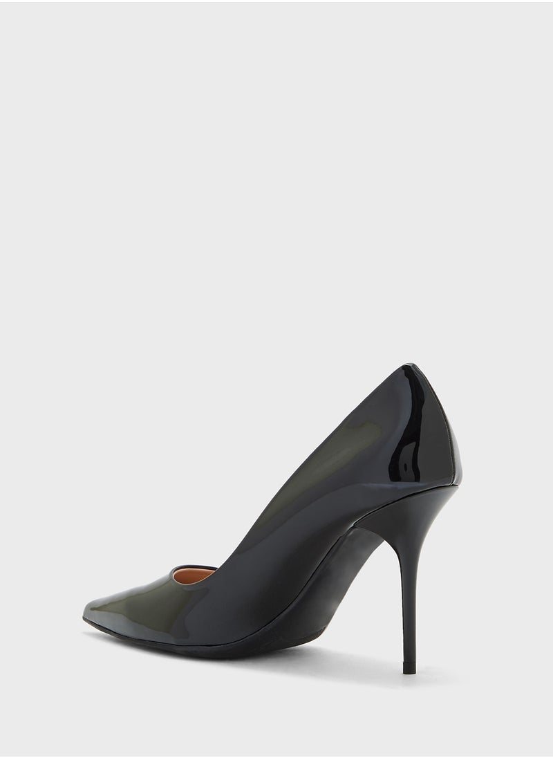 Love Moschino - Pointed Toe Mid Heel Pumps - Image 1