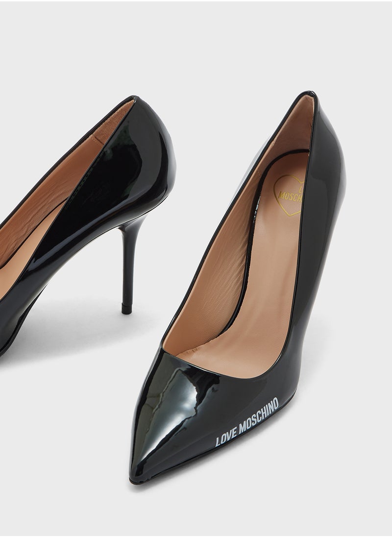 Love Moschino - Pointed Toe Mid Heel Pumps - Image 1