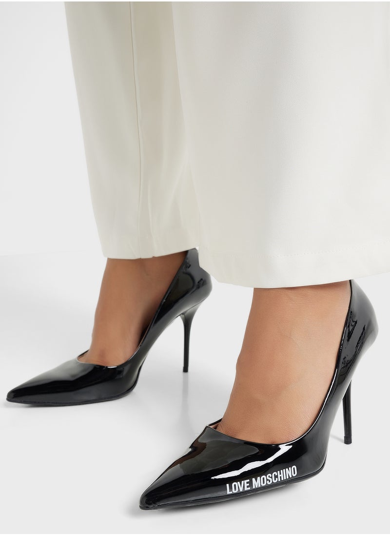 Love Moschino - Pointed Toe Mid Heel Pumps - Image 1