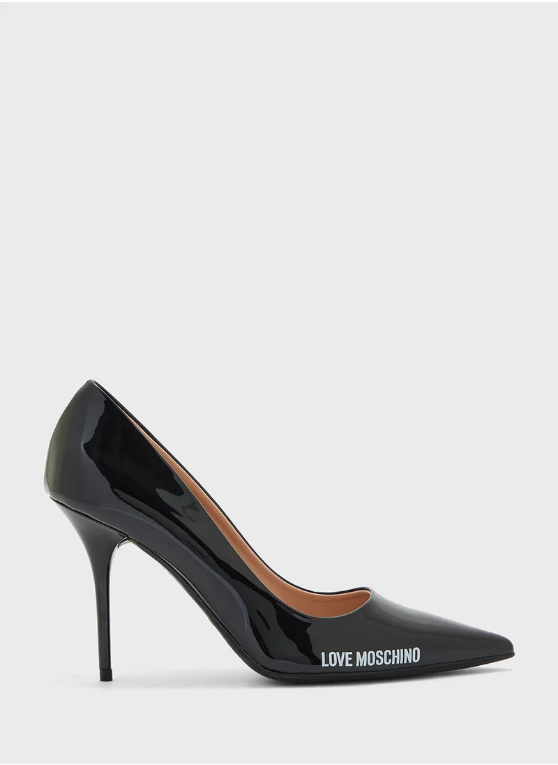 Love Moschino Pointed Toe Mid Heel Pumps