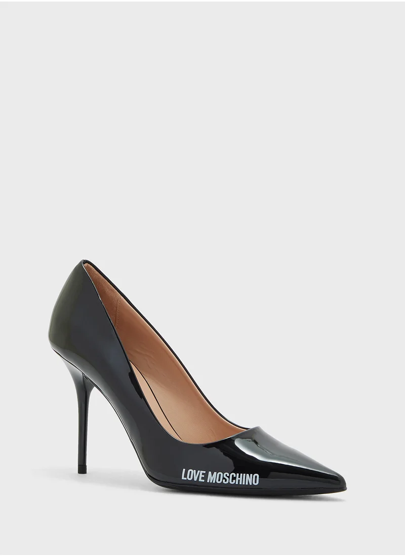 Love Moschino Pointed Toe Mid Heel Pumps