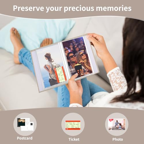 vivinin ألبوم صور فيفينين 2 حزمة 4x6، كتاب صور بغطاء من الكتان، ألبوم صور صغير ل36 جيب يحمل 72 صورة، كتاب صور للصور العائلية والذكريات وعطلات الأطفال (بيج) - Image 4