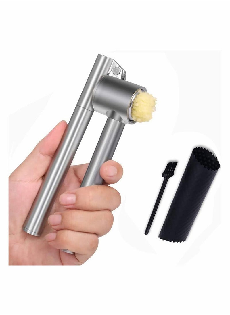 Y&D Garlic Press Mincer, 304 Stainless Steel Crusher Peeler Set, Detachable, Heavy Duty, Rust Proof Mincer Design for Extracts More Paste Per Clove  - Image 1
