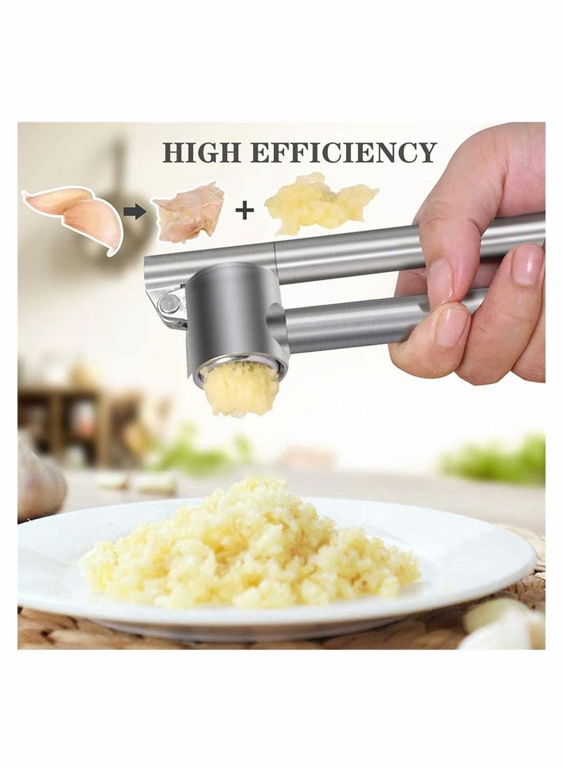 Y&D Garlic Press Mincer, 304 Stainless Steel Crusher Peeler Set, Detachable, Heavy Duty, Rust Proof Mincer Design for Extracts More Paste Per Clove  - Image 2