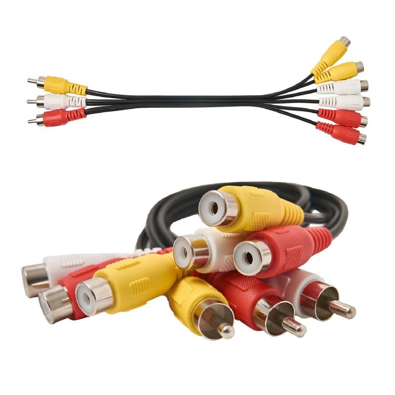 ZZJMCH RCA Splitter Cable, 3 RCA Male Jack to 6 RCA Female Plug Splitter Audio Video Av Adapter Cable Composite Video Splitter Adapter Output Cables Cord - Image 2