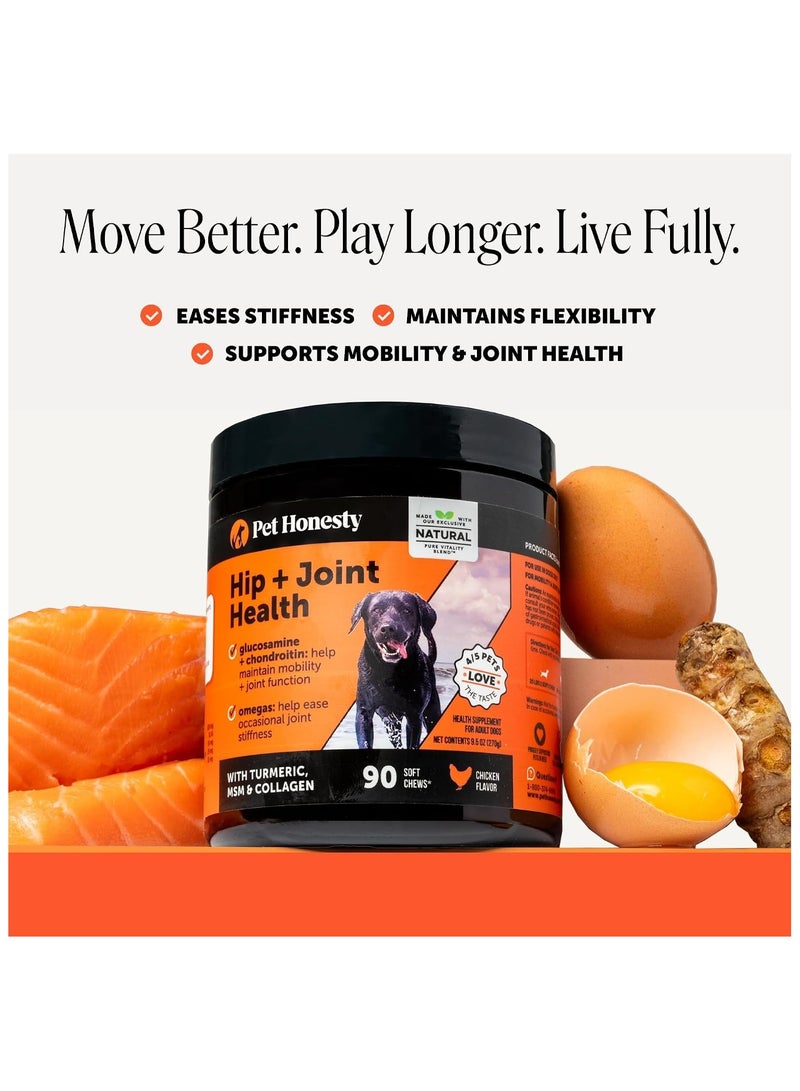 Pet Honesty Glucosamine Chondroitin, MSM, Turmeric - Advanced Hip and Joint Support Supplement for Dogs Chews and Joint Pain Relief - 90 ct - Image 2