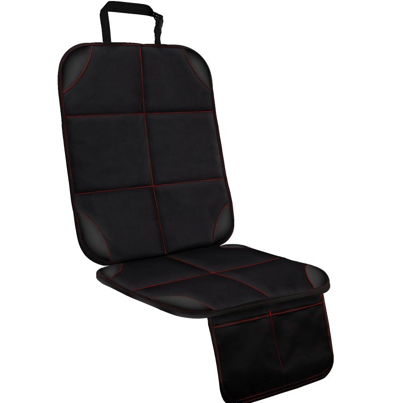 smartelf SMART ELF Car Seat Protector, Large Auto Protector for Child Seats with Thickest Padding and Non-Slip Backing Mesh Pockets for SUV, Sedan, Truck, Leather and Fabric - Black - Image 1