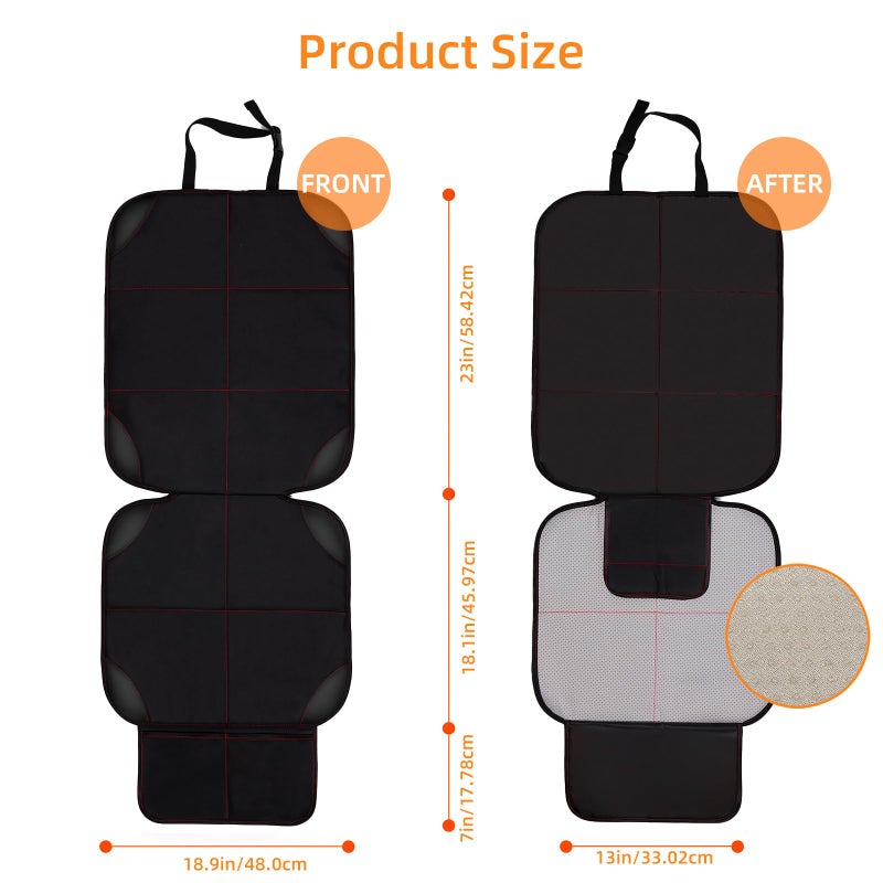 smartelf SMART ELF Car Seat Protector, Large Auto Protector for Child Seats with Thickest Padding and Non-Slip Backing Mesh Pockets for SUV, Sedan, Truck, Leather and Fabric - Black - Image 3