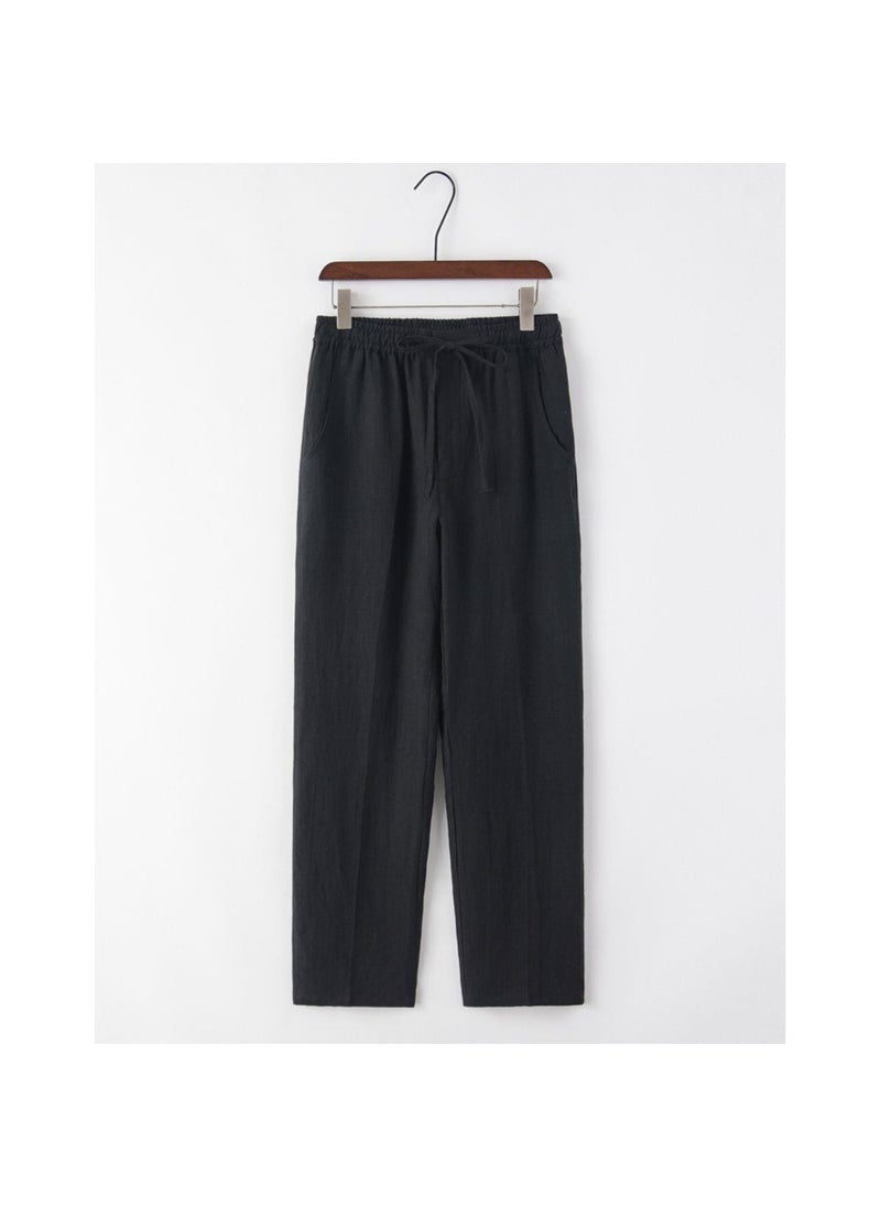 Generic - Mens Linen Pants Summer Lightweight Chinese Style Casual Capris White - Image 1