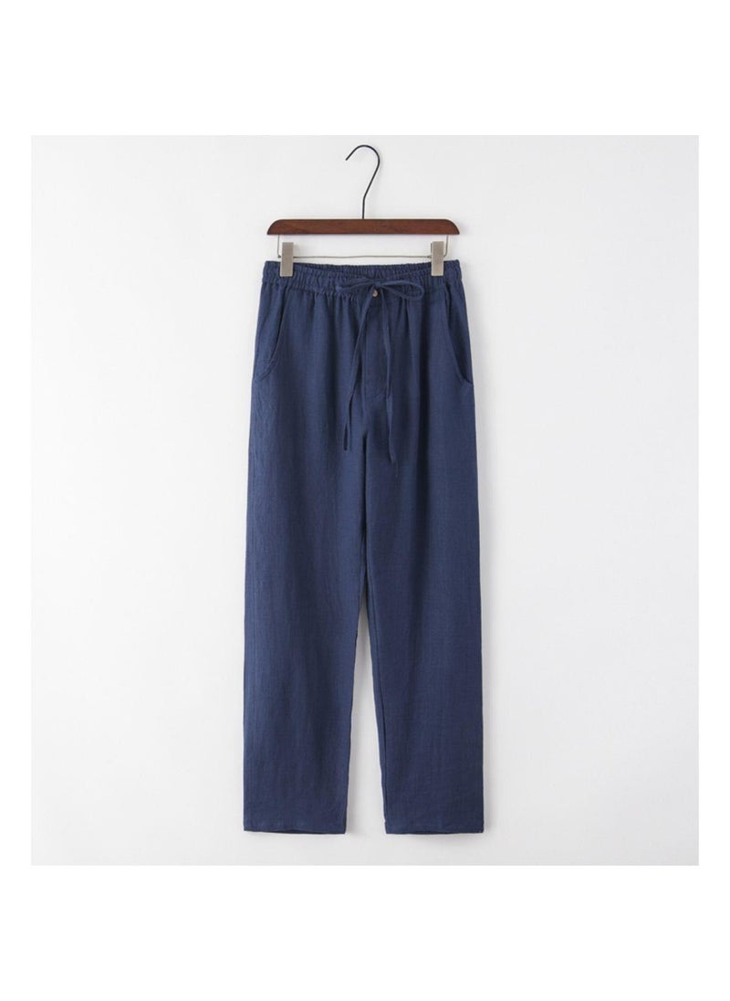 Generic - Mens Linen Pants Summer Lightweight Chinese Style Casual Capris White - Image 1