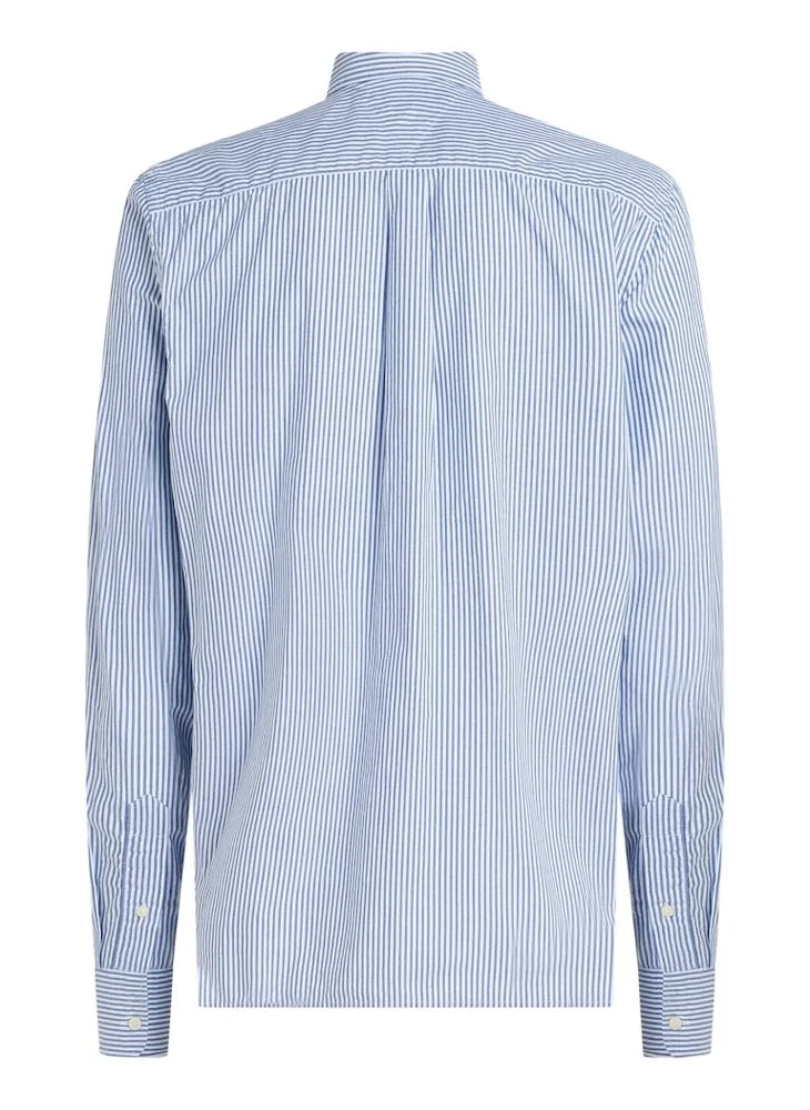 TOMMY HILFIGER Regular Fit Flex Cotton Classic Poplin Stripe Shirt