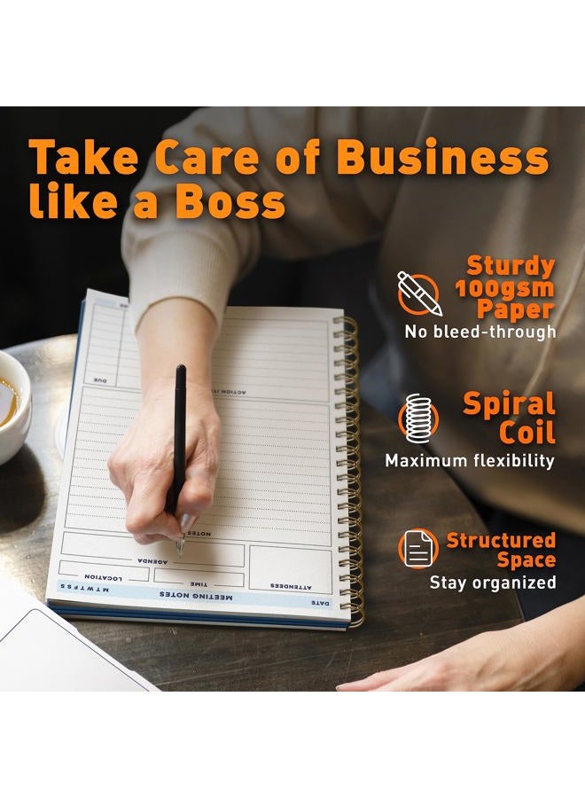 Sweetzer & Orange S&O Large Meeting Notebook for Work - Professional Notebooks for Work Organization - Work Organizer Notebook - Work Notebook Organizer Planner - Meeting Notes Notebook for Work - 208 Pages, 8.4”x11.2” - Image 3