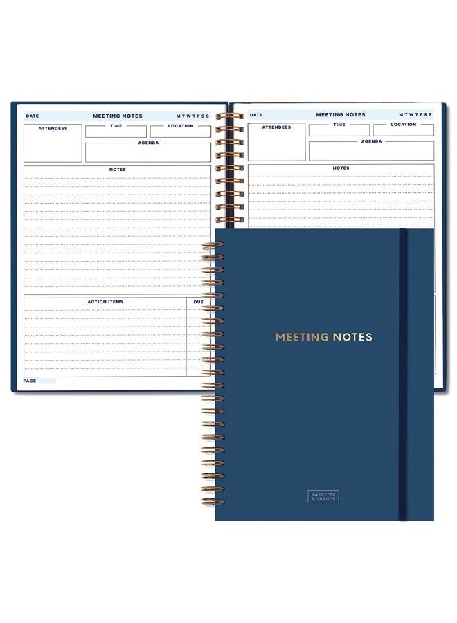 Sweetzer & Orange S&O Large Meeting Notebook for Work - Professional Notebooks for Work Organization - Work Organizer Notebook - Work Notebook Organizer Planner - Meeting Notes Notebook for Work - 208 Pages, 8.4”x11.2” - Image 1