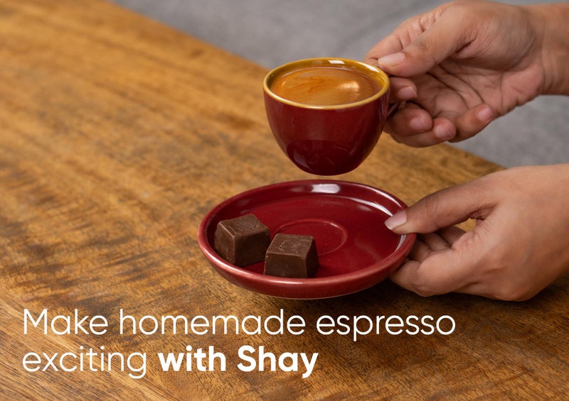 Shay Ceramic Espresso Cup Set, Set of 2, 100ml, Midnight Blue | Espresso Cup and Saucer | Glossy Finish | Microwave Safe (Espresso Set, Midnight Blue) - Image 5