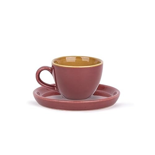 Shay Ceramic Espresso Cup Set, Set of 2, 100ml, Midnight Blue | Espresso Cup and Saucer | Glossy Finish | Microwave Safe (Espresso Set, Midnight Blue) - Image 1