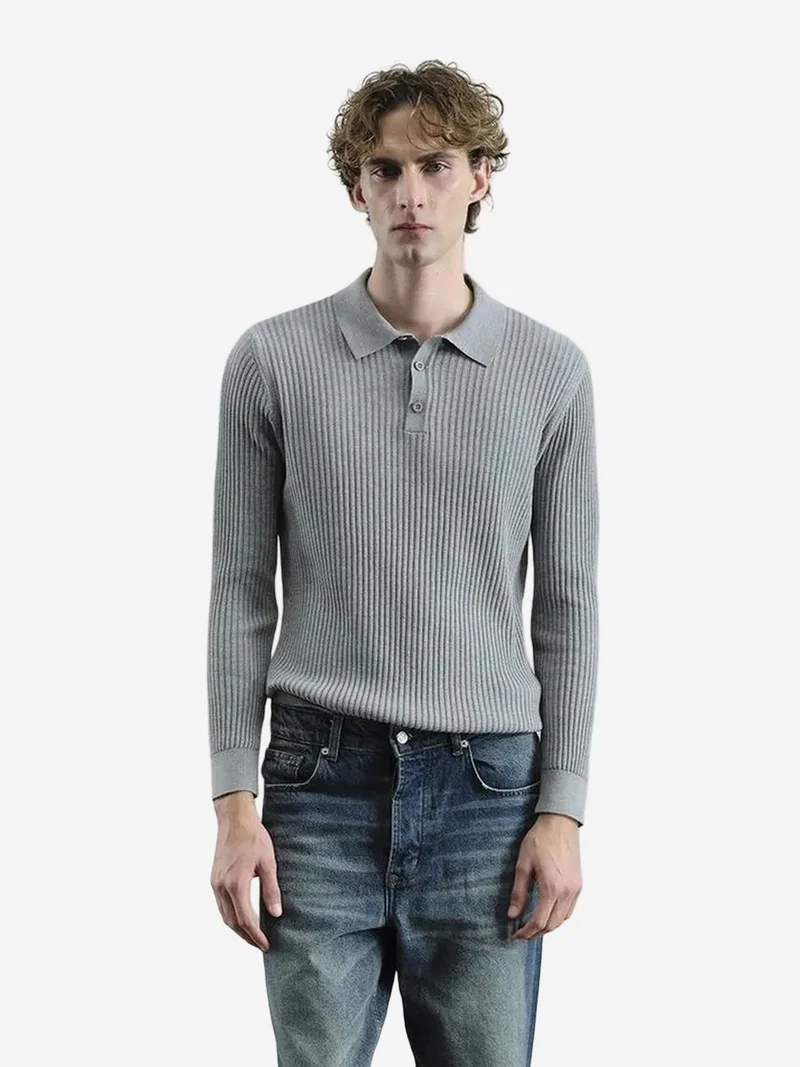 جيستو GIESTO Slim Fit Ribbed Polo T-Shirt