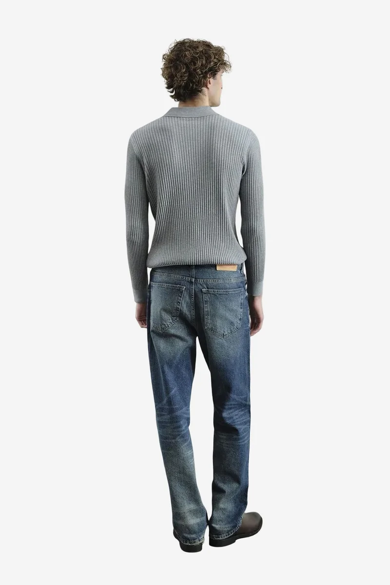 Giesto Grey GIESTO Slim Fit Ribbed Polo T-Shirt for Men | Best Price UAE