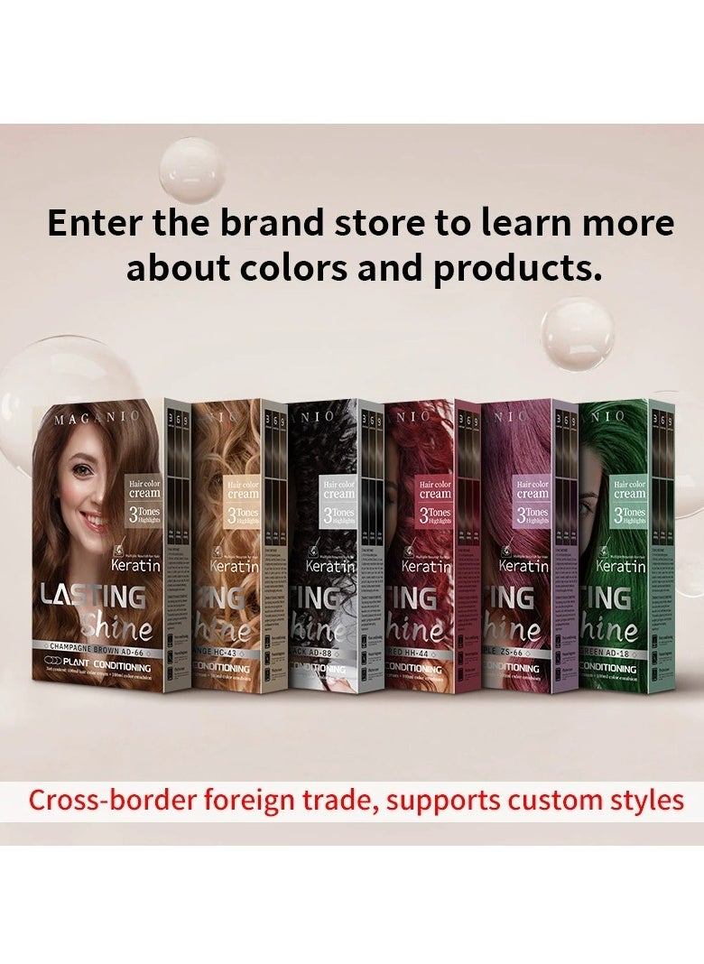 KERATIN Plant Extract Hair Dye Boxed Hair Dye in Various Colors with Tool Kit Set (Green)  - Image 5
