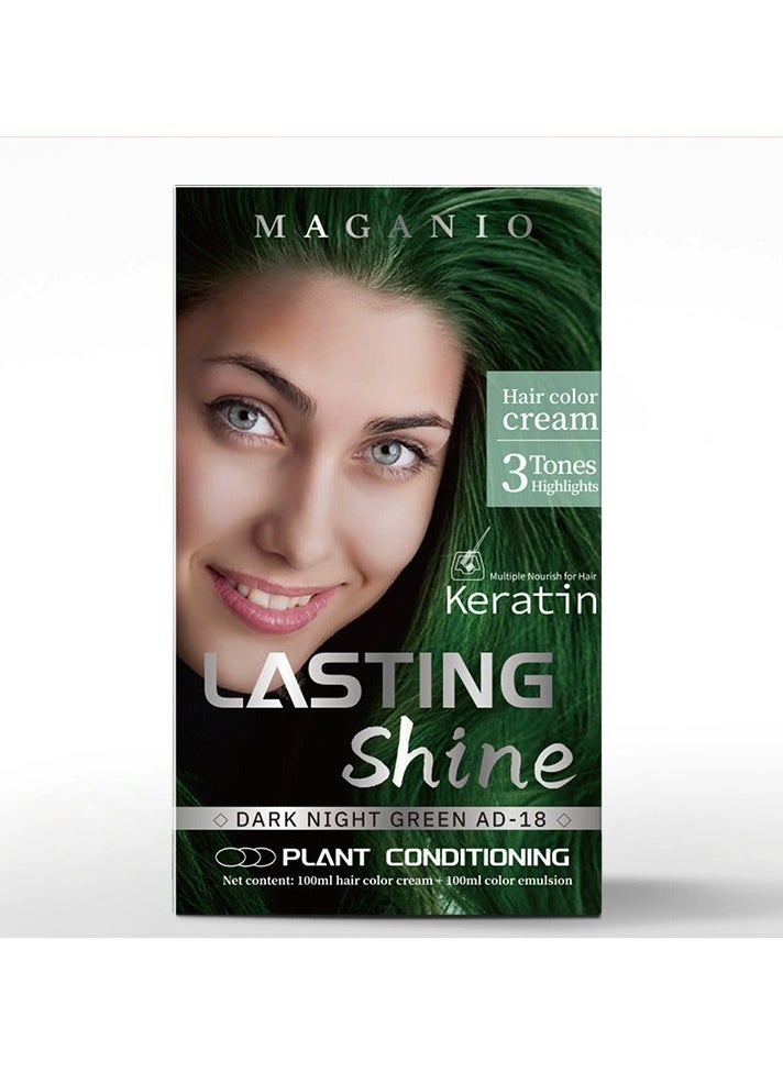 KERATIN Plant Extract Hair Dye Boxed Hair Dye in Various Colors with Tool Kit Set (Green)  - Image 1