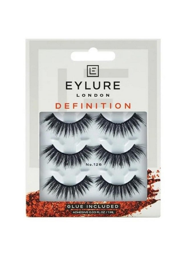 EYLURE False Lashes Definition No. 126 With Adhesive Included 3 Pairs - Image 1