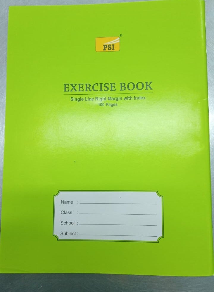 Psi Exercise notebook single line right margin with index