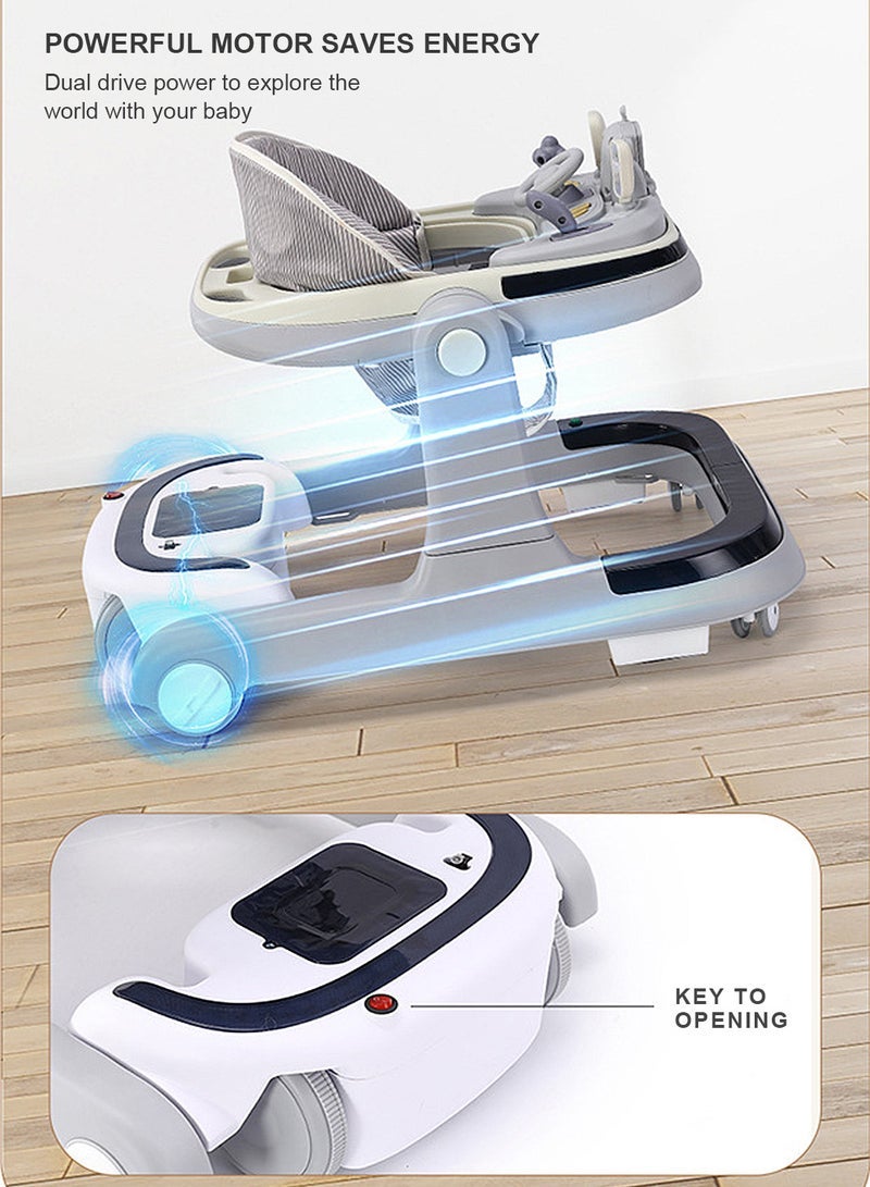 ما بيبي يمكن للطفل ووكر سيارة مضادة للساق مضادة للدوران للأولاد والبنات الجلوس ودفع عربة الأطفال المشاية التعليمية - Image 3